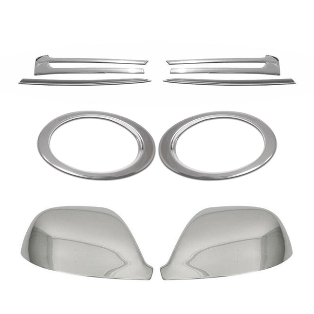 Spiegelkappen Nebelscheinwerfer Grillleiste Satz für VW T5 2009-2015 Edelstahl