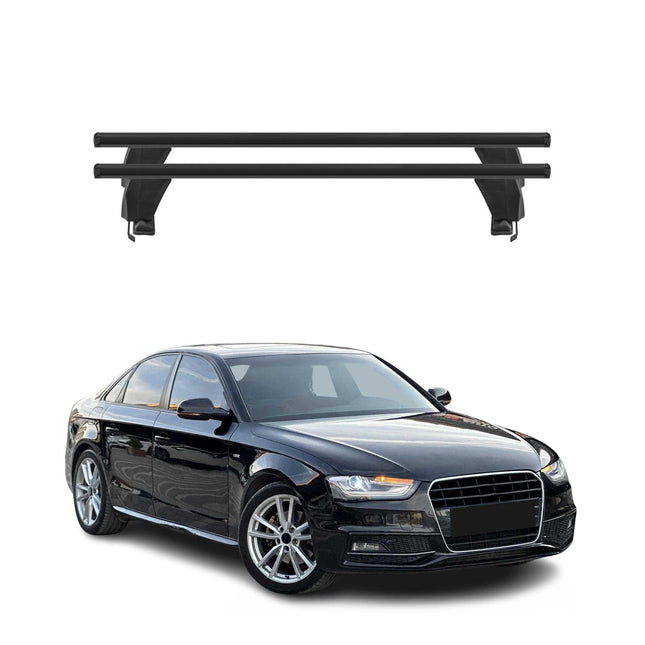 Menabo Dachträger für Audi A4 B8 Limo 2008-2012 Pere-FL 50kg Alu Schwarz 2x