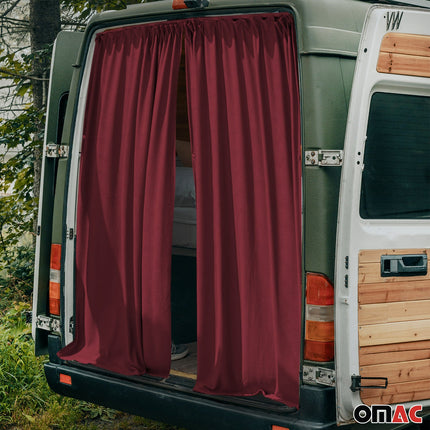 Maß Gardinen Sonnenschutz für VW Grand California H3 Heckklappe Vorhänge Rot