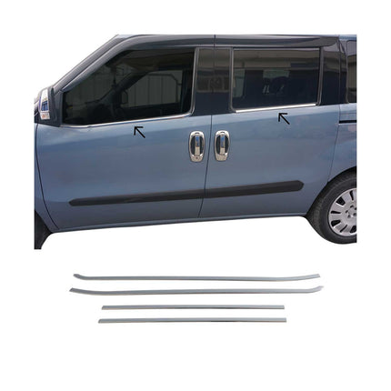 Fensterleisten Zierleisten für Fiat Doblo 2010-2021 Edelstahl Chrom 4tlg