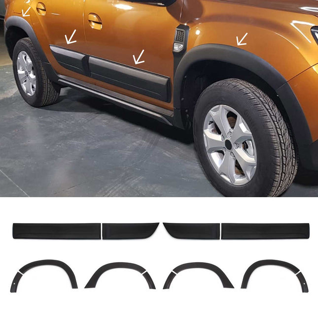 Radläufe Kotflügel Verbreiterung & Türleisten für Dacia Duster 2018-2023