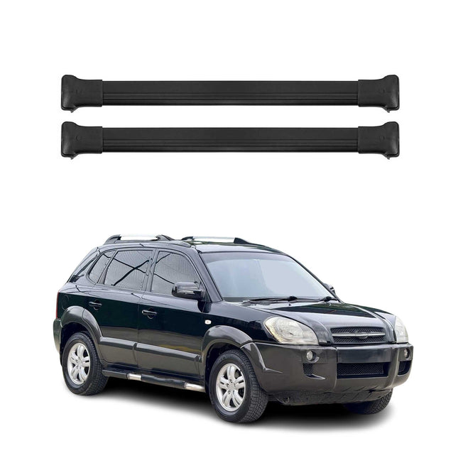 Dachträger Grundtäger für Hyundai Tucson mk1 2004-2010 75kg Alu Schwarz 2 tlg