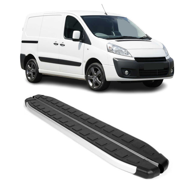 Seitenbretter Trittbretter für Peugeot Expert 2007-2016 Kurzer Alu Schwarz