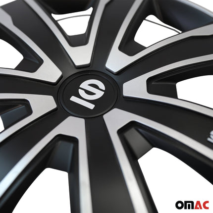 Radkappen Radzierblenden Sparco Palermo 14" Zoll Auto Abdeckung Set Schwarz 4x
