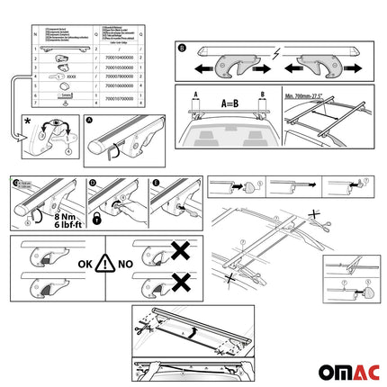 Menabo Universal Grundträger Dachträger Aluminium Silber 2tlg 120cm Brio