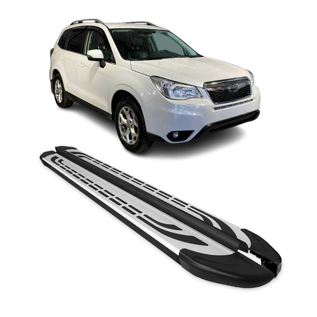 Trittbretter Schweller Seitenbretter für Subaru Forester IV 2013-18 Alu Schwarz