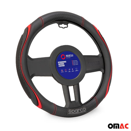 SPARCO Lenkradbezüge Lenkradschoner Lenkradschutz Rot Schwarz Gummi ø37-38 cm