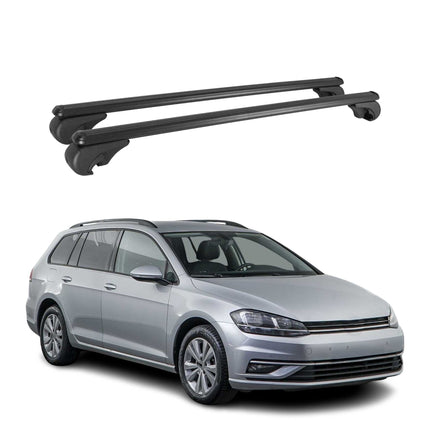 Dachträger für VW Golf Alltrack Variant 2012-2019 Gepäckträger Alu Schwarz 2x