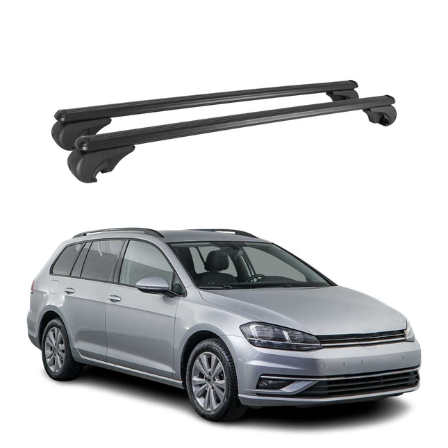 Dachträger für VW Golf Alltrack Variant 2012-2019 Gepäckträger Alu Schwarz 2x