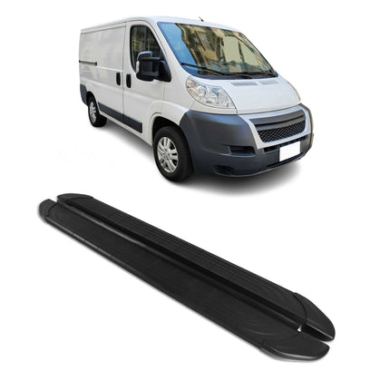 Trittbretter Seitenschweller für Peugeot Boxer 2006-2026 L1 Aluminium Schwarz 2x