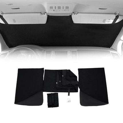 Frontscheibe Gardinen Maß Vorhänge für VW Caddy 2003-2015 Schwarz 3tlg