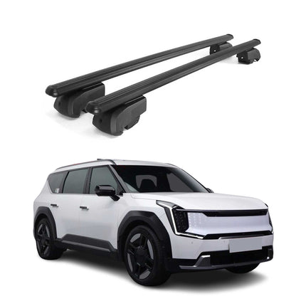 Dachträger Grundtäger für Kia EV9 2023-2026 75kg Aluminium Schwarz 2 tlg