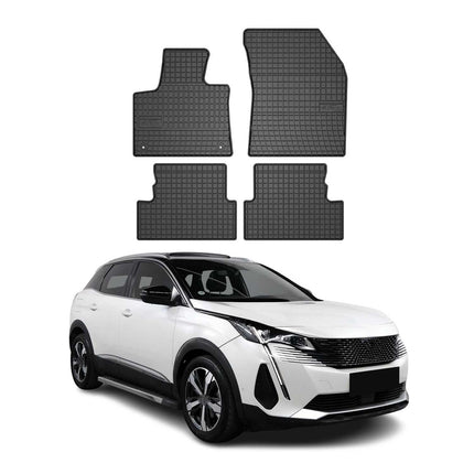 OMAC Gummi Fußmatten für Peugeot 3008 2016-2024 Automatten Gummi Schwarz 4tlg