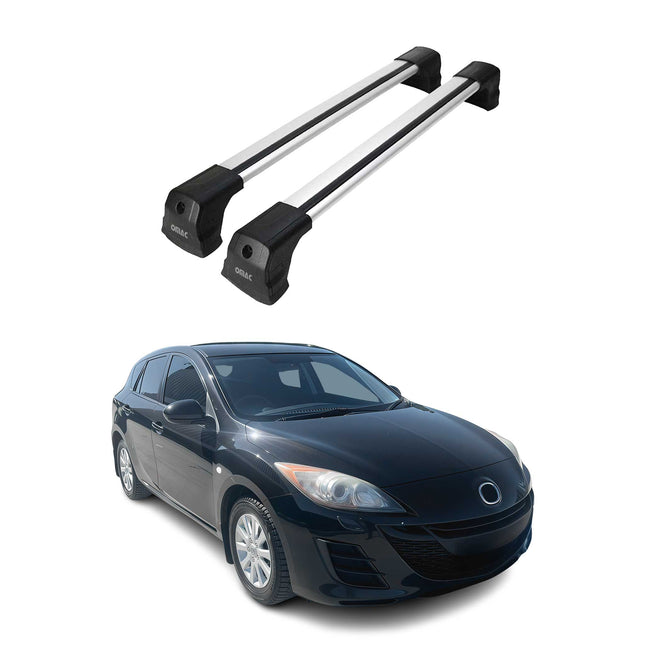 Dachträger Grundtäger für Mazda 3 BL Schrägheck Limo 2009-13 75kg Alu Silber 2x