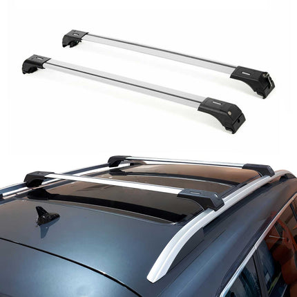 Alu Dachträger Gepäkträger Grundträger für Citroen C4 Cactus 2014-2020 Silber 2x