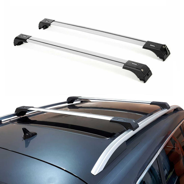 Alu Dachträger Gepäkträger Grundträger für Citroen C4 Cactus 2014-2020 Silber 2x