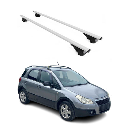 Dachträger Grundtäger für Fiat Sedici 2005-2014 75kg Metall Silber 2 tlg