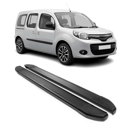 Alu Seitenschweller Trittbretter für Renault Kangoo 2007-2021 Schwarz 2tlg