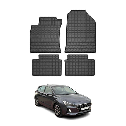 OMAC Gummi Fußmatten für Hyundai i30 2017-2026 Automatten Gummi Schwarz 4tlg
