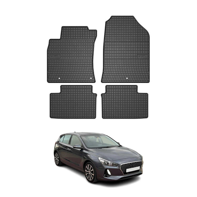 OMAC Gummi Fußmatten für Hyundai i30 2017-2026 Automatten Gummi Schwarz 4tlg