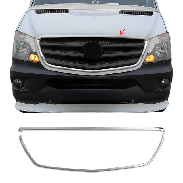 Kühlergrill Leiste Grillleisten für Mercedes Sprinter 2013-18 Edelstahl Chrom 2x