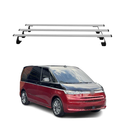 Dachträger Grundtäger für VW T7 Multivan 2021-2026 75kg Stahl Silber 3tlg