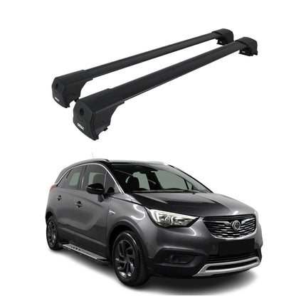 Dachträger Gepäckträger für Opel Crossland X 2017-2024 ABE Aluminium Schwarz