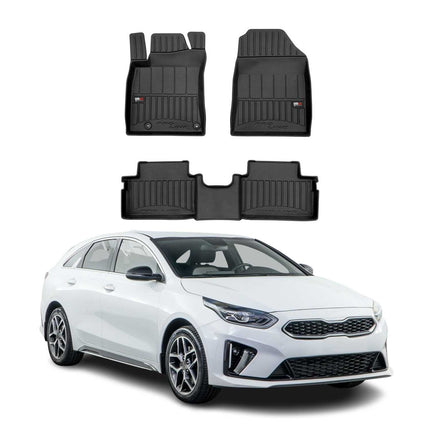 OMAC Gummi Fußmatten für Kia Ceed 2019-2026 Premium TPE 3D Automatten Schwarz 3x