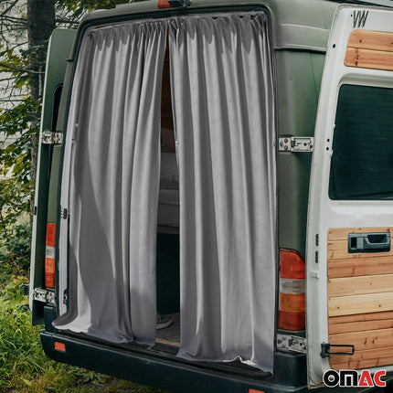 Maß Gardinen Sonnenschutz für Iveco Daily H2 Heckklappe Vorhänge Grau