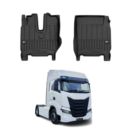 OMAC Gummi Fußmatten für Iveco S-Way 2019-2026 Premium TPE Automatten Schwarz 2x
