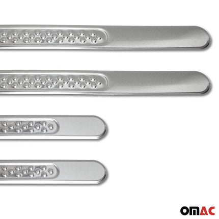 OMAC Einstiegsleisten Türschweller Chrom Edelstahl 4 tlg 50x3,5 cm & 17,5x2,5 cm