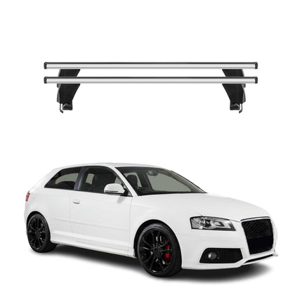Menabo Dachträger Grundtäger für Audi A3 8P 3tür 2003-2012 50kg Alu Silber 2 tlg