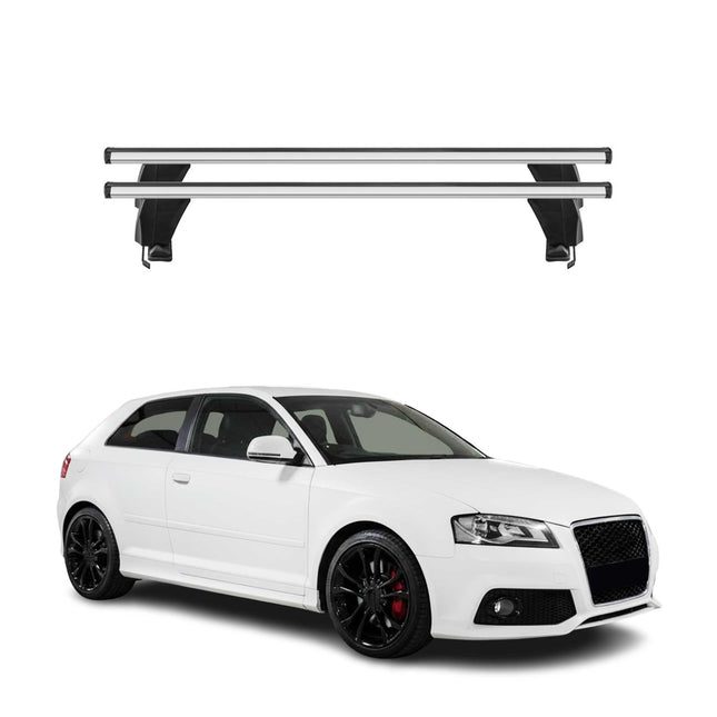 Menabo Dachträger Grundtäger für Audi A3 8P 3tür 2003-2012 50kg Alu Silber 2 tlg