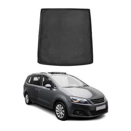 Kofferraummatte Kofferraumwanne für Seat Alhambra 2017-2021 Gummi TPE Schwarz
