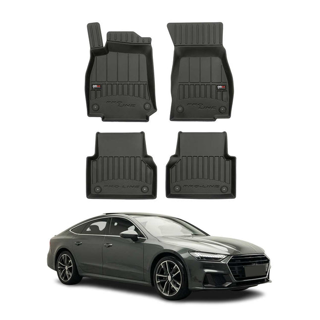 OMAC Gummi Fußmatten für Audi A7 C8 Sportback 2018-2026 Premium TPE Schwarz 4x