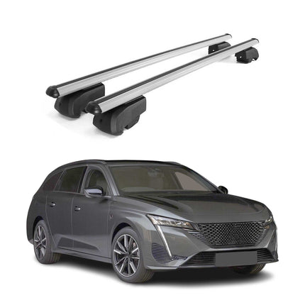 Dachträger Gepäckträger für Peugeot 308 III P5 SW 2021-2023 ABE Alu Grau 2x