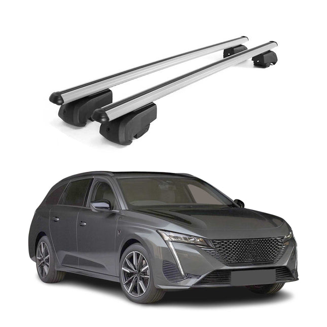 Dachträger Gepäckträger für Peugeot 308 III P5 SW 2021-2023 ABE Alu Grau 2x