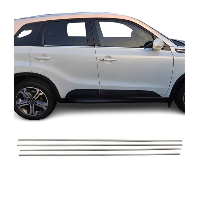 Fensterleisten Zierleisten für Suzuki Vitara 2015-2026 Edelstahl Chrom 4tlg