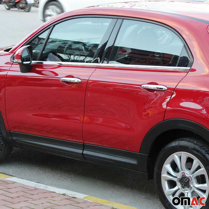 Fensterleisten Zierleisten für Fiat 500X 2015-2026 Edelstahl Chrom 4tlg