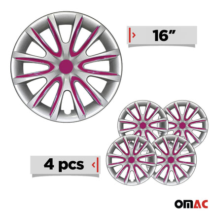 4x Radblenden Radkappen Radzierblenden für 16" Zoll Stahlfelgen Grau Lila