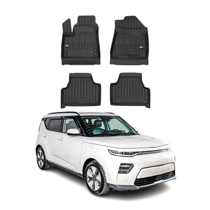 OMAC Gummi Fußmatten für Kia Soul EV 2020-2024 Premium TPE Automatten Schwarz 4x