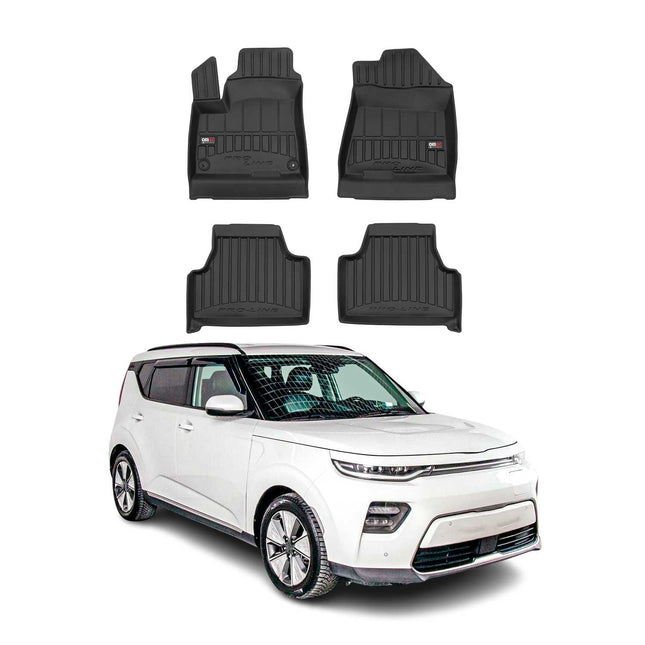 OMAC Gummi Fußmatten für Kia Soul EV 2020-2024 Premium TPE Automatten Schwarz 4x