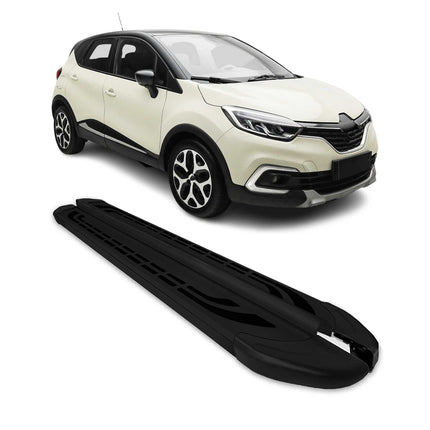 Trittbretter Schweller Seitenbretter für Renault Captur I 2013-2019 Alu Schwarz