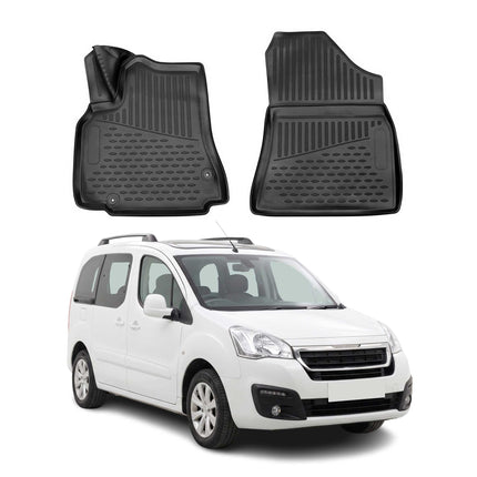 Gummimatten Fußmatten für Peugeot Partner Tepee 2015-2018 Facelift TPE Schwarz
