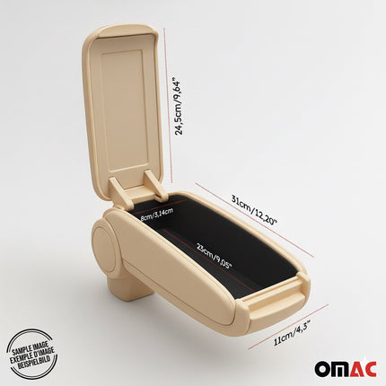 Mittelarmlehne Armlehne Mittelkonsole für Renault Clio 2012-2019 PU-Leder Beige