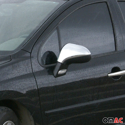 Spiegelkappen Spiegelabdeckung für Peugeot 207 2006-2012 Edelstahl Chrom 2tlg