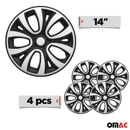4x Radblenden Radzierblenden Radkappen für 14" Zoll Stahlfelgen weiß Schwarz