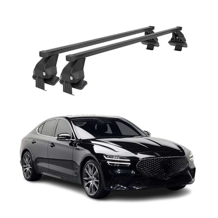 Menabo Dachträger Grundtäger für Genesis G70 2018-2026 50kg Stahl Schwarz 2 tlg
