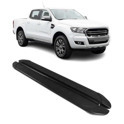 Trittbretter Seitenschweller für Ford Ranger Double Cab 2012-2022 Alu Schwarz