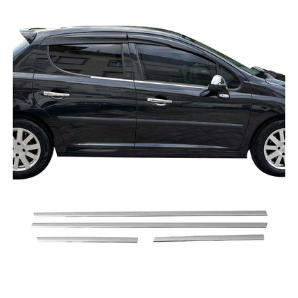 Fensterleisten Zierleisten für Peugeot 207 Schrägheck 5-Tür 2006-2012 Chrom 4tlg